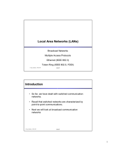 Local Area Networks (LANs) Introduction