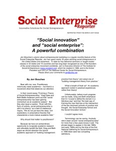 “Social innovation” and “social enterprise”