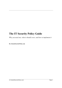 The IT Security Policy Guide