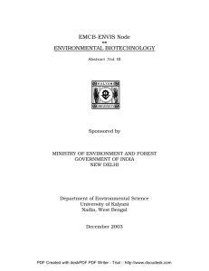 Vol. 3 - Envis centre on Environmental Biotechnology