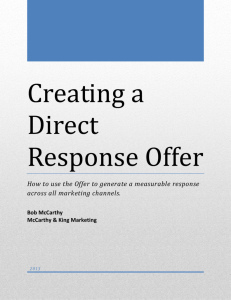 Creating a Direct Response Offer