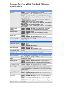 Compaq Presario V6000 Notebook PC series