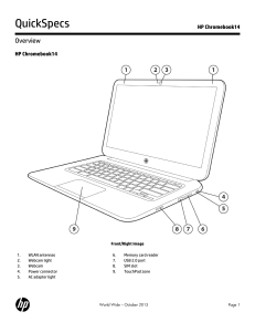 HP Chromebook 14 QuickSpecs
