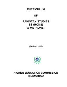 pakistan studies bs (hons) & ms (hons)