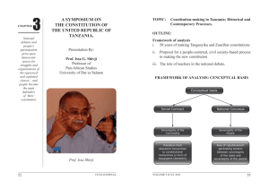 A Symposium on the Constitution of the United Republic of Tanzania
