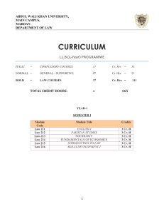 curriculum - Abdul Wali Khan University Mardan