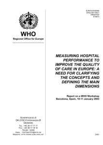 measuring hospital performance to improve the quality of