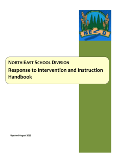 RtI Handbook - North East School Division