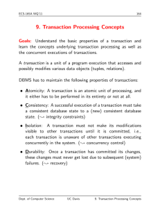 9. Transaction Processing Concepts