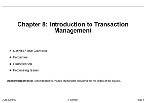 Chapter 8: Introduction to Transaction Management