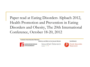 Paper read at Eating Disorders Alpbach 2012, Health Promotion