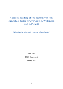 A critical reading of The Spirit Level: why equality is better
