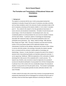 The formation and transmission of educational values and orientations