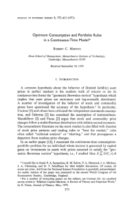 Optimum Consumption and Portfolio Rules in a Continuous