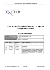 Policy for Information Security on laptops and portable media
