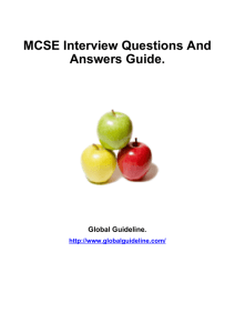 MCSE Interview Questions And Answers Guide.