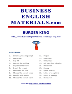 burger king - Business English Materials.com