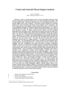 Comet and Asteroid Threat Impact Analysis