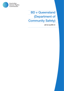 BD v Queensland (Department of Community Safety)