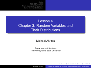 Lesson 4 Chapter 3: Random Variables and Their Distributions