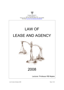 law of lease and agency 2008