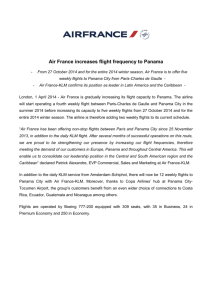 Air France increases flight frequency to Panama