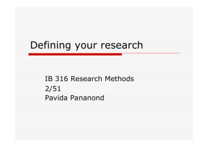 Defining your research