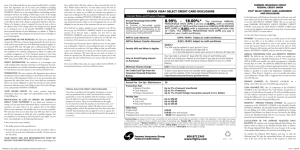 Visa Select Agreement and Disclosure