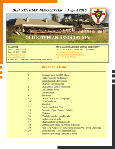 OSA Newsletter August 2015