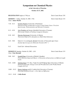 Program of the 2002 Meeting - Symposium on Chemical Physics