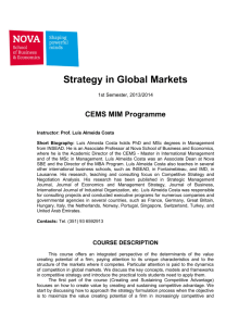 Strategy in Global Markets
