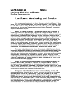 Landforms, Weathering & Erosion