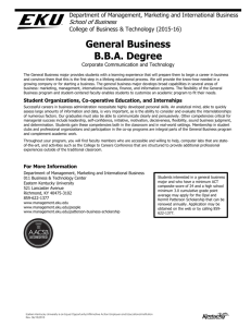 General Business BBA Degree - School Of Business