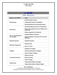 X CBSE MATHS Free Notes - pratyush KUMAR sahu pratyush