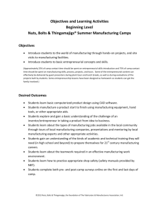 Objectives and Learning Activities Beginning Level Nuts, Bolts