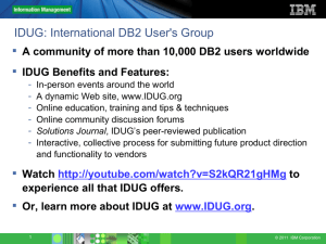 IDUG: International DB2 User's Group