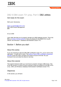 DB2 9 DBA exam 731 prep, Part 5: DB2 utilities