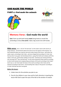 Memory Verse : God made the world