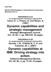 Dynamic capabilities and strategic management Dynamic