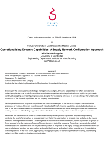 Operationalising Dynamic Capabilities: A Supply Network