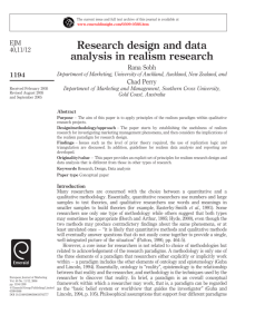 Research design and data analysis in realism research