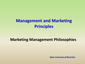 Marketing is…. - Open University of Mauritius