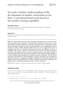 Towards a further understanding of the development of market