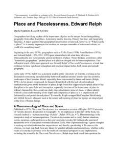 Place and Placelessness, Edward Relph