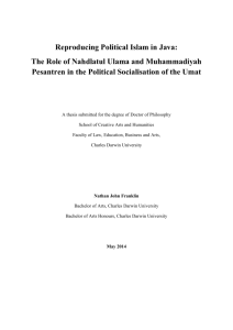 Reproducing Political Islam in Java: The Role of