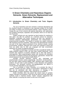 5. Green Chemistry and Hazardous Organic Solvents. Green