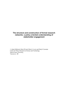 The structure and construction of formal research networks: a policy