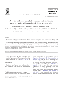 A social influence model of consumer participation in network