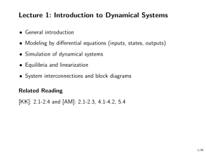 Lecture 1: Introduction to Dynamical Systems