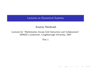 Lectures on Dynamical Systems